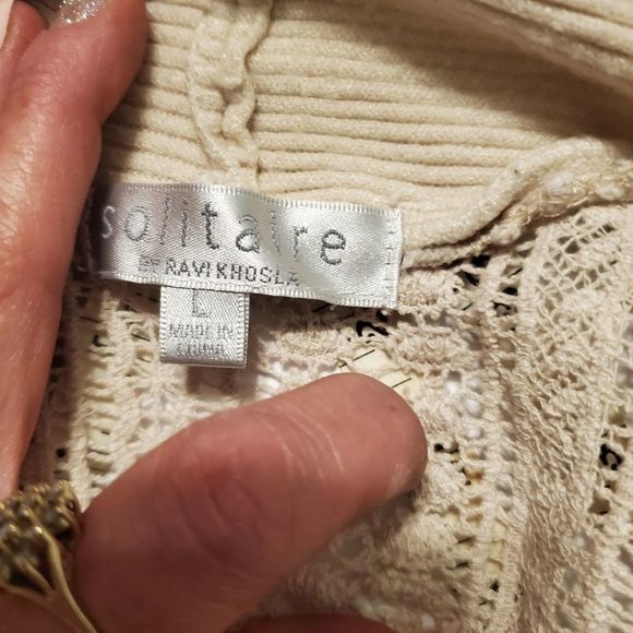 Solitaire by Ravikhosla cardigan sz lg - Picture 5 of 5
